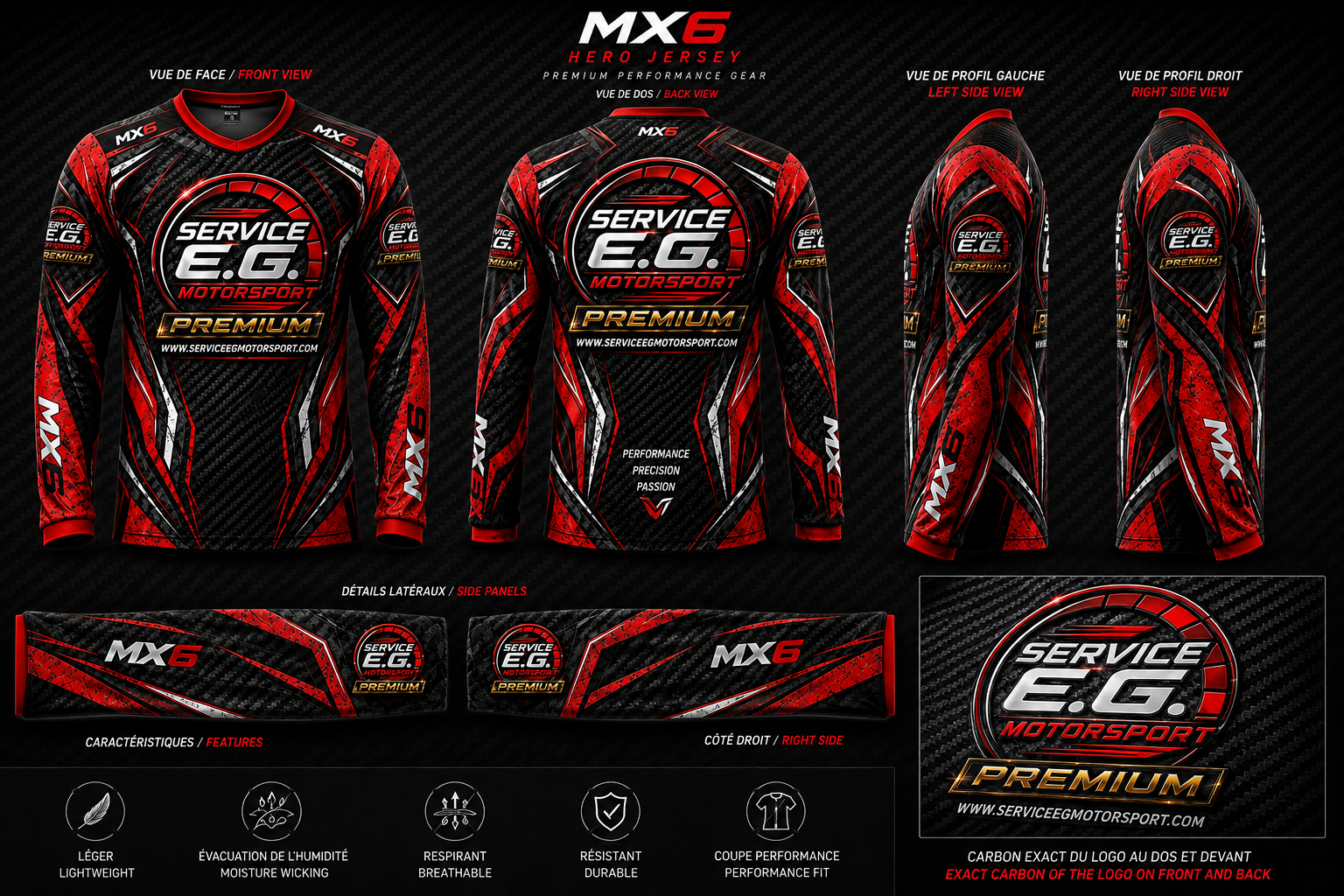 SERVICE E.G. MOTORSPORT PREMIUM – MX6 Hero Jersey