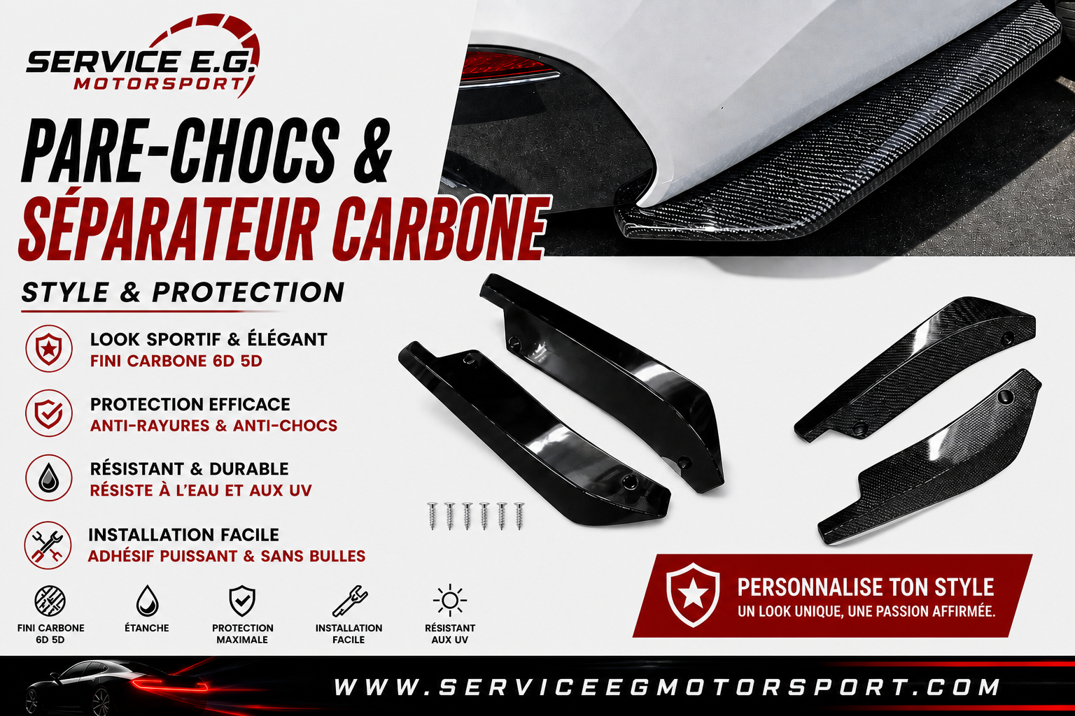 Séparateur de pare-chocs carbone – Style & Performance