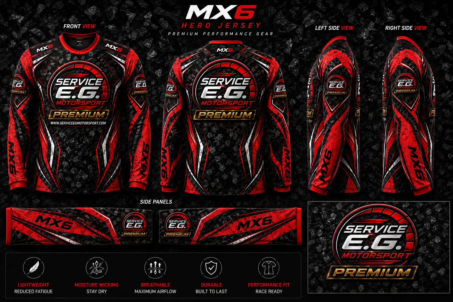 SERVICE E.G. MOTORSPORT PREMIUM – MX6 Hero Jersey