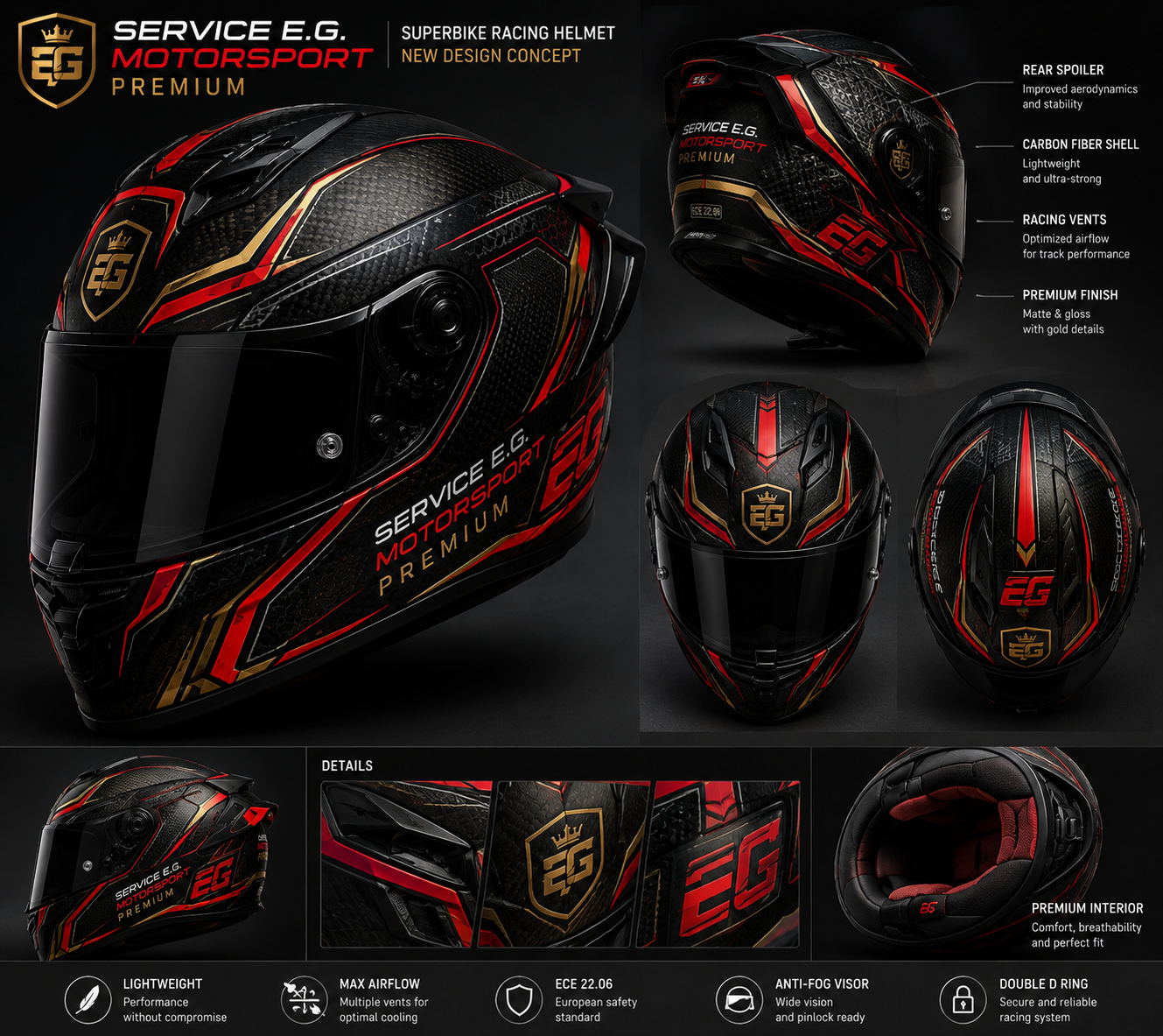 SERVICE E.G. MOTORSPORT PREMIUM
SBK Racing Carbon Helmet
Signature Series