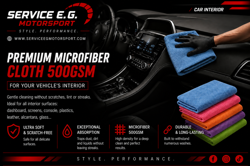 Serviette Microfibre Premium 500GSM – Intérieur Auto Sans Rayures
