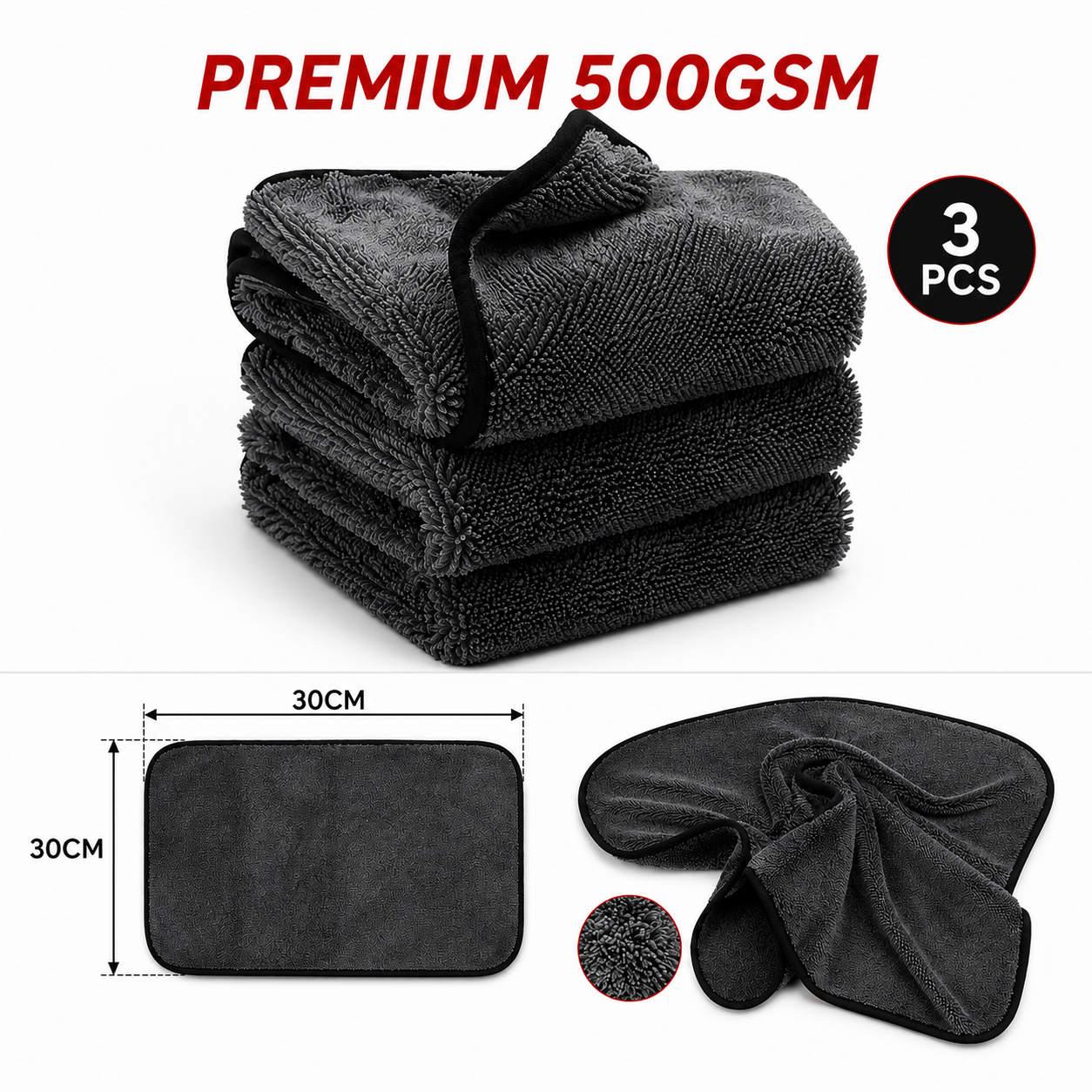 Serviette de Lavage Premium 500GSM